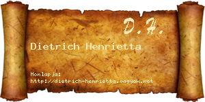 Dietrich Henrietta névjegykártya