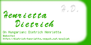 henrietta dietrich business card
